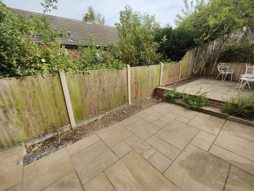 patio after bamboo has been removed